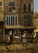 Jacobus Vrel Street Scene with Bakery France oil painting reproduction